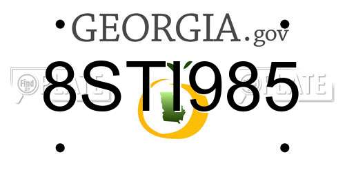 8STI985 Georgia License Plate