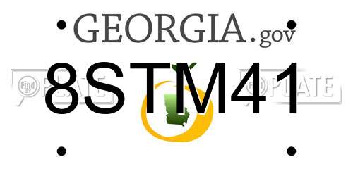 8STM41 Georgia License Plate