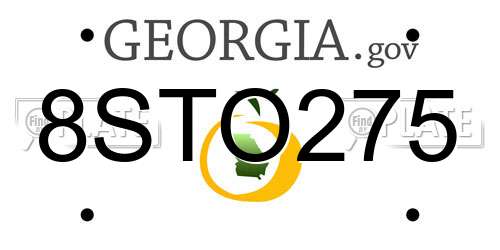 8STO275 Georgia License Plate