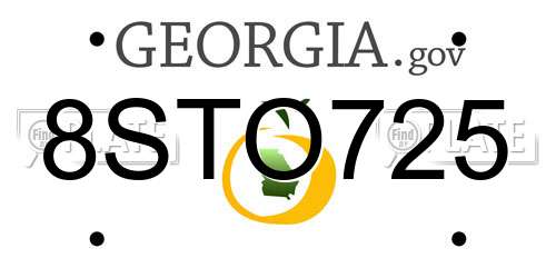 8STO725 Georgia License Plate