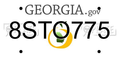 8STO775 Georgia License Plate