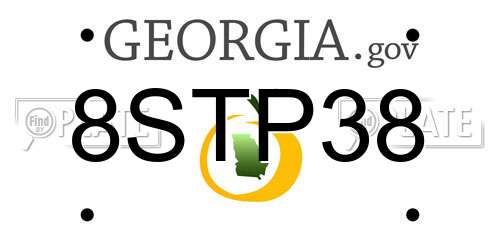 8STP38 Georgia License Plate