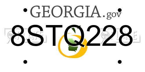 8STQ228 Georgia License Plate