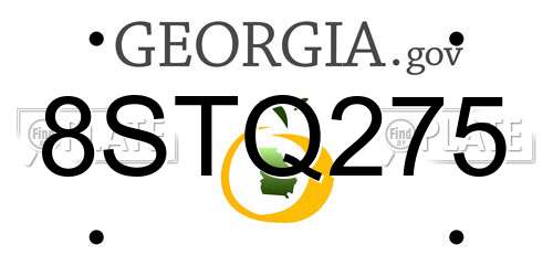8STQ275 Georgia License Plate