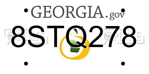 8STQ278 Georgia License Plate