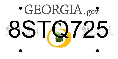 8STQ725 Georgia License Plate