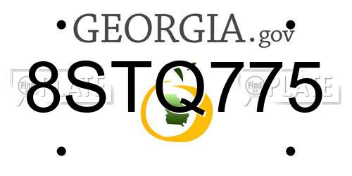8STQ775 Georgia License Plate