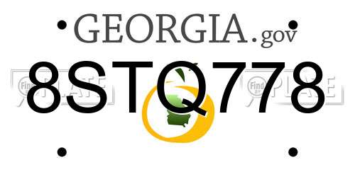 8STQ778 Georgia License Plate