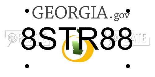 8STR88 Georgia License Plate