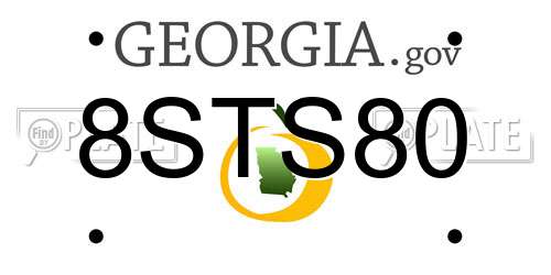 8STS80 Georgia License Plate