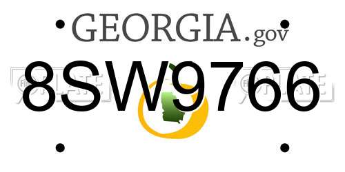 8SW9766 Georgia License Plate