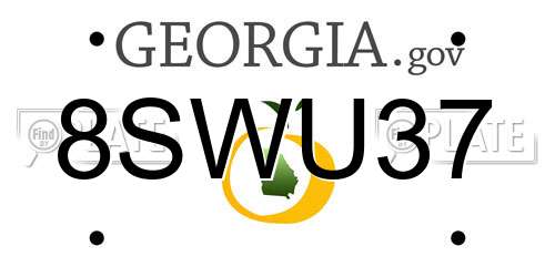 8SWU37 Georgia License Plate