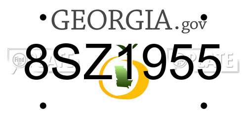 8SZ1955 Georgia License Plate