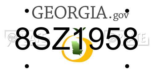 8SZ1958 Georgia License Plate