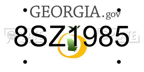 8SZ1985 Georgia License Plate