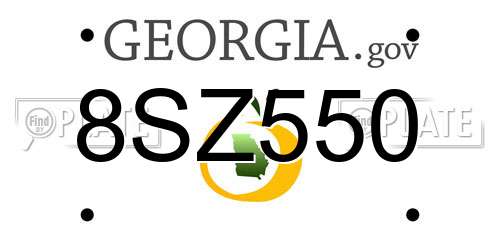 8SZ550 Georgia License Plate