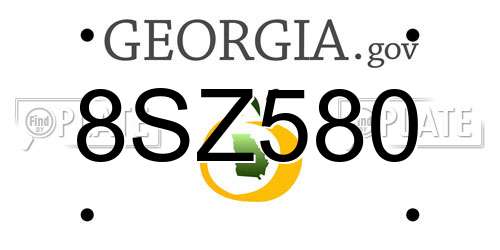 8SZ580 Georgia License Plate