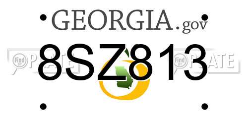 8SZ813 Georgia License Plate