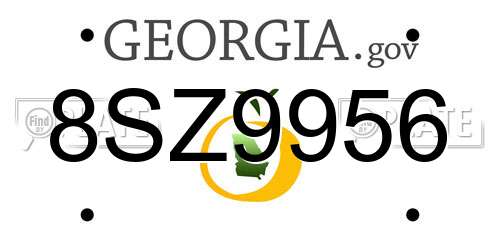 8SZ9956 Georgia License Plate