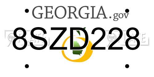 8SZD228 Georgia License Plate