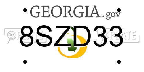 8SZD33 Georgia License Plate