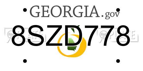 8SZD778 Georgia License Plate