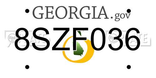 8SZF036 Georgia License Plate