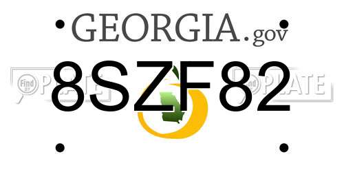 8SZF82 Georgia License Plate