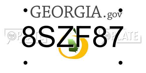 8SZF87 Georgia License Plate