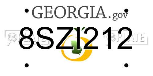 8SZI212 Georgia License Plate