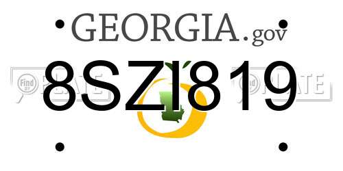 8SZI819 Georgia License Plate