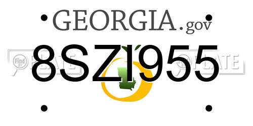 8SZI955 Georgia License Plate