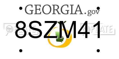 8SZM41 Georgia License Plate