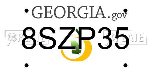 8SZP35 Georgia License Plate