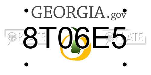 8T06E5 Georgia License Plate