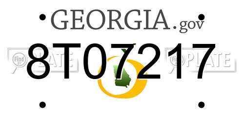 8T07217 Georgia License Plate