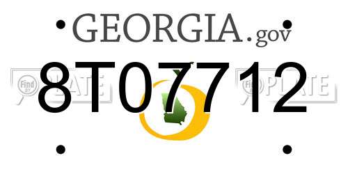 8T07712 Georgia License Plate