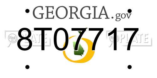 8T07717 Georgia License Plate
