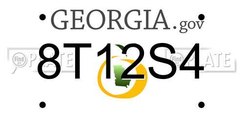 8T12S4 Georgia License Plate