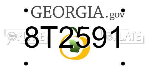 8T2591 Georgia License Plate
