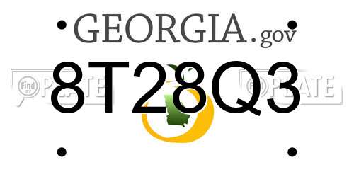 8T28Q3 Georgia License Plate
