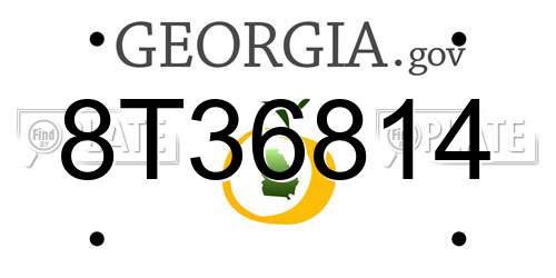 8T36814 Georgia License Plate