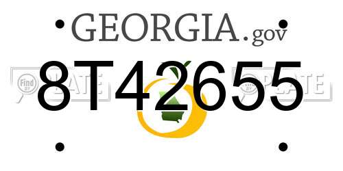 8T42655 Georgia License Plate