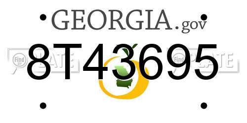 8T43695 Georgia License Plate