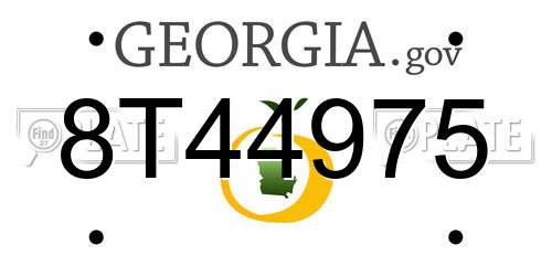 8T44975 Georgia License Plate