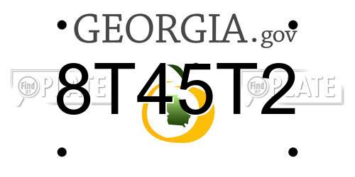 8T45T2 Georgia License Plate
