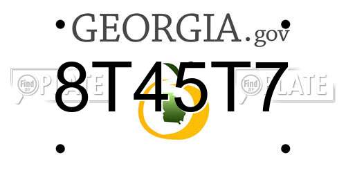 8T45T7 Georgia License Plate