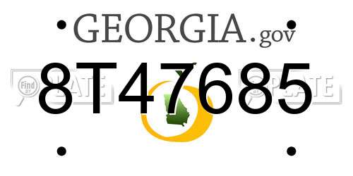 8T47685 Georgia License Plate
