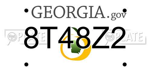 8T48Z2 Georgia License Plate