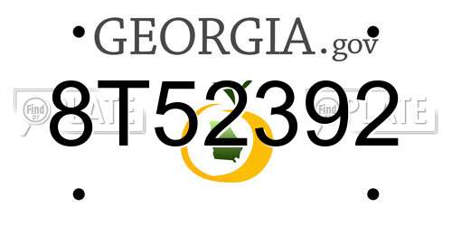 8T52392 Georgia License Plate